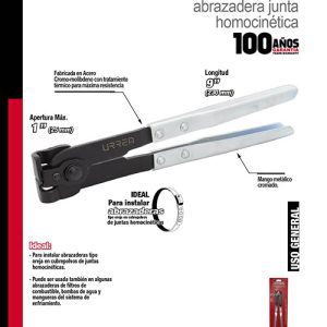 Pinza para abrazaderas de junta homocinética apertura máxima 2", 9" Urrea