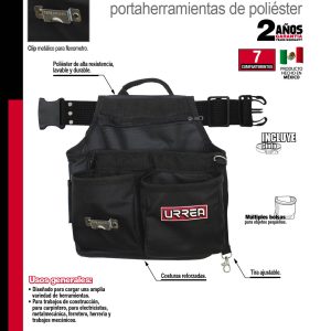 Portaherramientas de poliéster con cinturón, 4 bolsillos Urrea