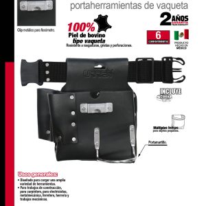 Portaherramientas de piel tipo vaqueta, 6 bolsillos Urrea
