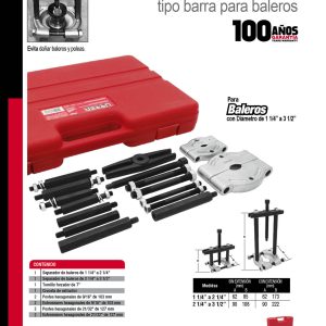 Juego de extractor tipo barra para baleros, 12 piezas Urrea