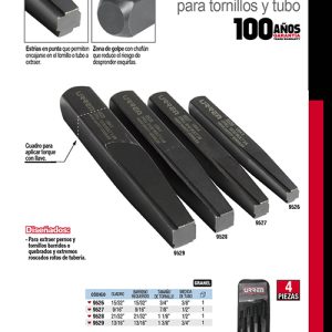 Extractor recto para tornillos y tubos 3/4" x 1-3/8" Urrea
