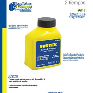 Aceite semi sintético dos tiempos 50:1, 80 ml Surtek