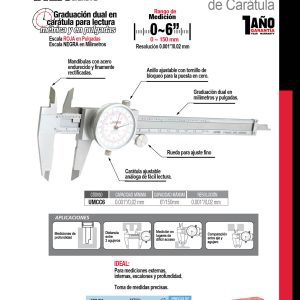 Calibrador de carátula 0 a 6" Urrea