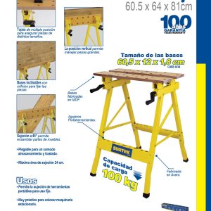 Banco de trabajo portátil 100 kg Surtek