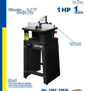 Trompo de piso para madera 750 W, 120 V, 8500 RPM, 1 HP Surtek