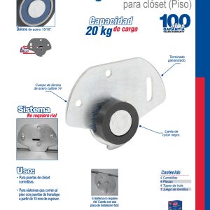 Juego de carretilla al piso para clóset, galvanizada Lock