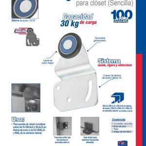 Juego de carretilla sencilla para clóset, galvanizada Lock