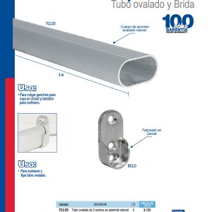Brida para tubo ovalado para clóset Lock
