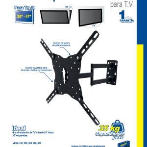 Soporte doble para TV 20" - 47", 35 kg Surtek