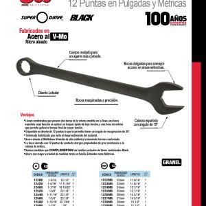 Llave combinada fosfatizada métrica, 12 puntas, 36 mm Urrea