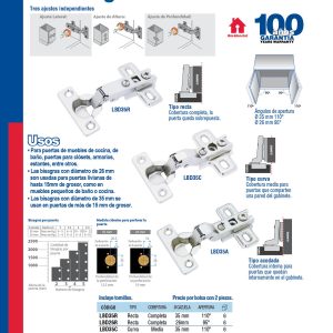 Bisagra curva bidimensional 35 mm Lock