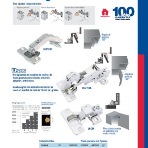 Bisagra esquina bidimensional 135°, 35 mm Lock