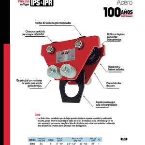 Trole de carga 1 ton para vigas IPS e IPR Urrea