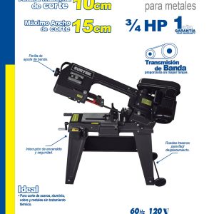 Sierra cinta para metales 4" 550 W 120 V, 1780 RPM Surtek