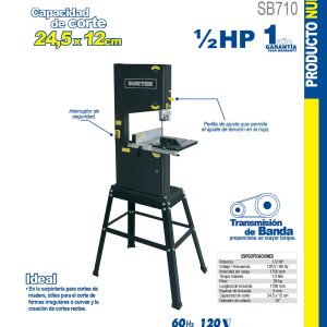 Sierra de banda 10" 1/2 HP 120 V, 1700 RPM Surtek