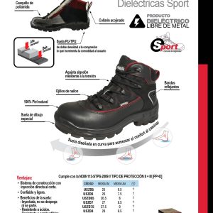 Botas de seguridad dieléctricas sport con casquillo de poliamida #28 cm Urrea