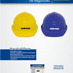 Casco de seguridad con ajuste de intervalos, color rojo Surtek