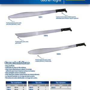 Machete troquelado con mango negro caguayano 27" Surtek