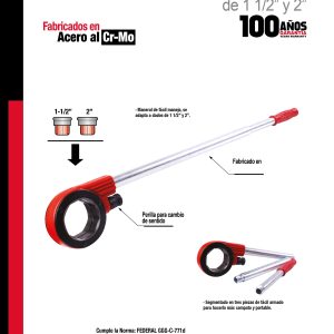 Maneral para tarraja tipo matraca de 1-1/2" a  2" Urrea