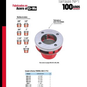 Dado para tarraja de 1-1/4" NPT Urrea