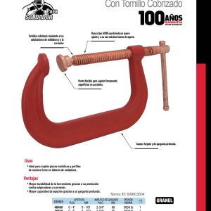 Prensa tipo "C" de 12" forjada, garganta profunda para soldar Urrea