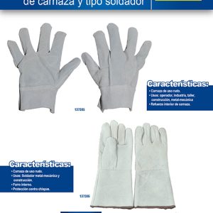 Guantes de carnaza con refuerzo interior y puño corto unitalla Surtek