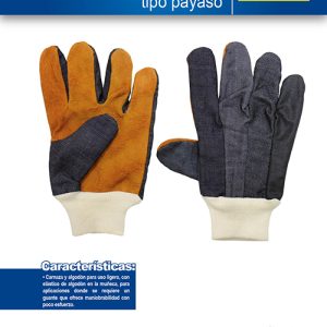 Guantes de carnaza y algodón tipo payaso unitalla Surtek