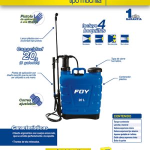 Fumigador tipo mochila ergonómica 20L Foy