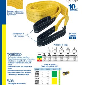 Eslinga de poliéster plana tipo ojo-ojo 4" x 8 m Surtek
