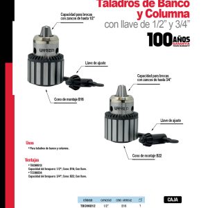 Broquero de 1/2", rosca B16 con llave Urrea