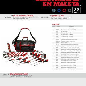 Juego combinado de herramientas para electricista 27 piezas , en maleta Urrea