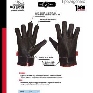 Guantes de piel tipo argonero unitalla Urrea