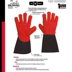 Guantes de carnaza tipo soldador unitalla Urrea