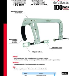 Compresor de válvulas de 35 mm a 142 mm Urrea