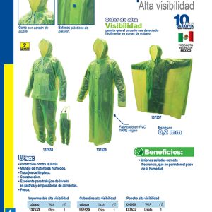Traje impermeable de alta visibilidad M, 2 piezas Surtek
