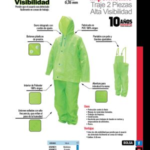 Traje impermeable de alta visibilidad EEG, 2 piezas Urrea