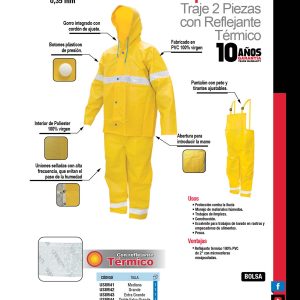 Traje impermeable con reflejante térmico EG, 2 piezas Urrea