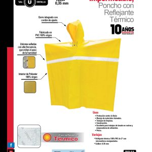 Poncho impermeable con reflejante térmico unitalla Urrea