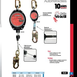 Línea de vida auto retráctil 7 Ft Urrea