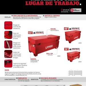 Baúl metálico para lugar de trabajo 36" Urrea