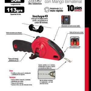 Tiralíneas con cuerpo bimaterial 30 m Urrea