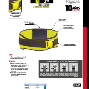 Faja rígida con hebillas de alta visibilidad M Urrea