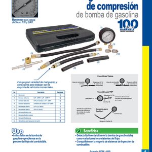 Juego de medición de compresión de bomba de gasolina Surtek
