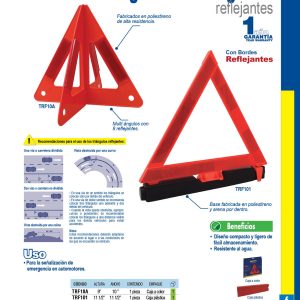 Triángulo reflejante de emergencia con base con arena, 17", 2 piezas Surtek