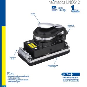 Lijadora neumática orbital 1/2" de hoja 9,000RPM Surtek