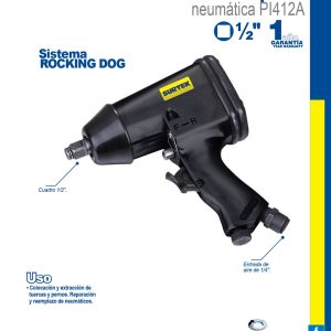 Pistola de impacto neumática cuadro de 1/2" 207 Ft-lb sistema rocking dog Surtek