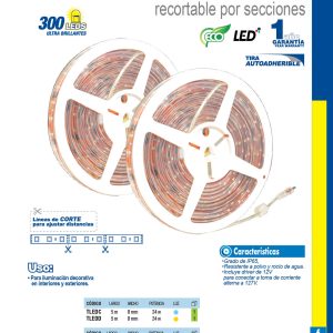 Tira de LED 5 m, 72 W, luz RGB Surtek