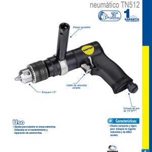 Taladro neumático 1/2" 700 RPM reversible Surtek