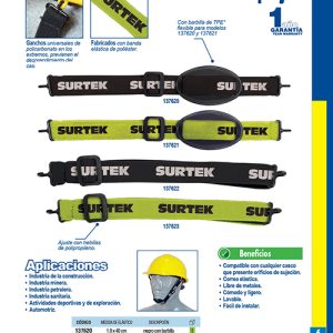 Barboquejo con banda de poliéster y barbilla de TPE Surtek