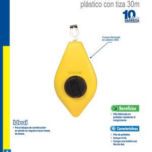 Juego de tiralíneas plástico 30 m, con tiza, 3 piezas Surtek